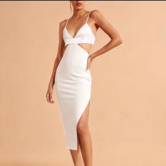 Abercrombie & Fitch Dresses & Skirts - Abercrombie & Fitch Mixed Fabric Midi
White XST Dress NWT